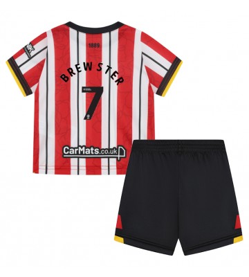 Sheffield United Rhian Brewster #7 Hemmakläder Barn 2024-25 Kortärmad (+ Korta byxor)